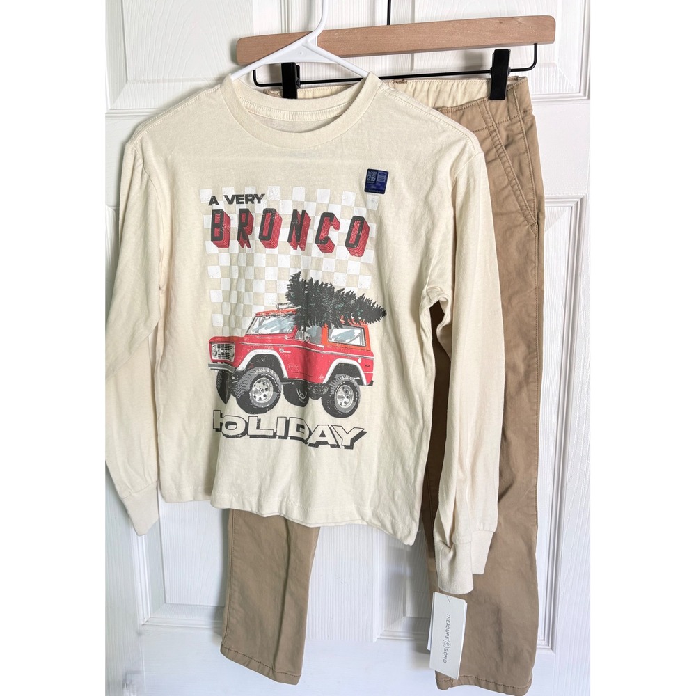 Treasure & Bond / Gap Kids Outfit Set Size 7/8 Cream Tan Ford Bronco Chinos